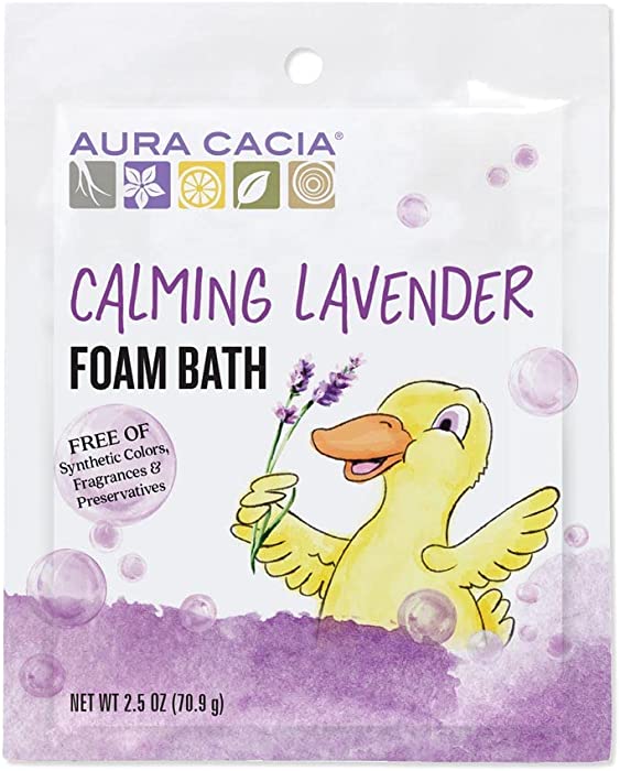 Aura Cacia Calming Lavender Aromatherapy Foam Bath for Kids | 2.5 oz. Packet