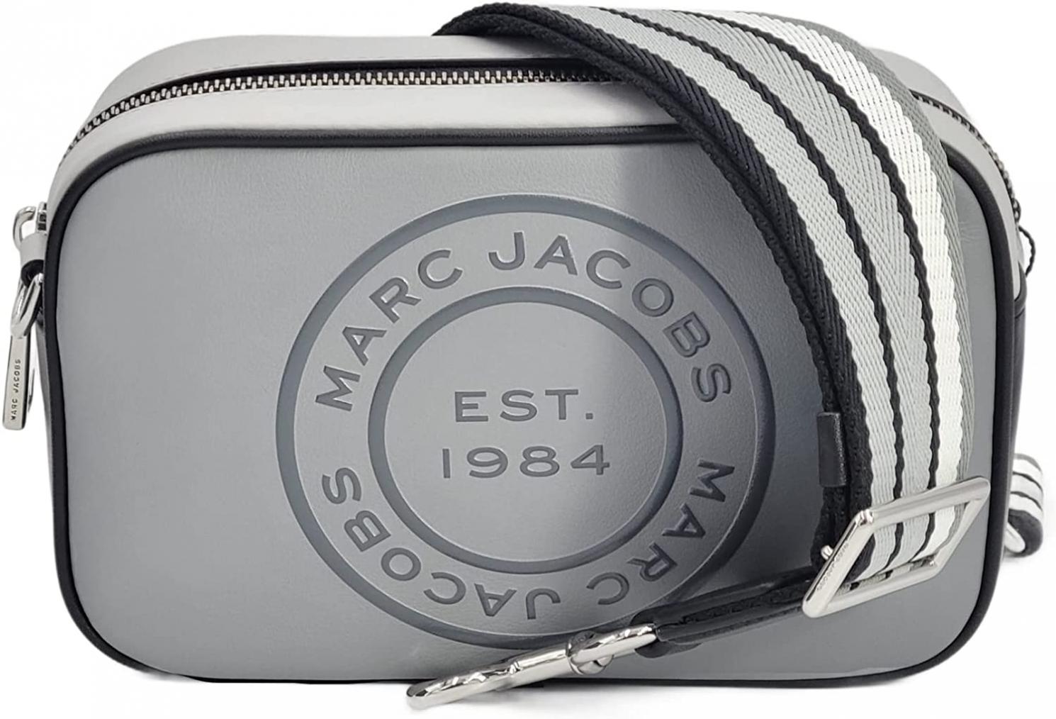 Marc Jacobs H1285L01RE21 The Flash Rock Grey/Black With Silver Hardware Women's Leather Crossbody Bag