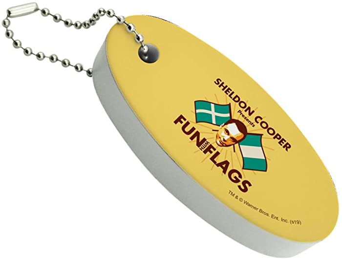 Graphics and More Big Bang Theory Sheldon Cooper Fun with Flags Floating Keychain Oval Foam Fishing Boat Buoy Key Float
