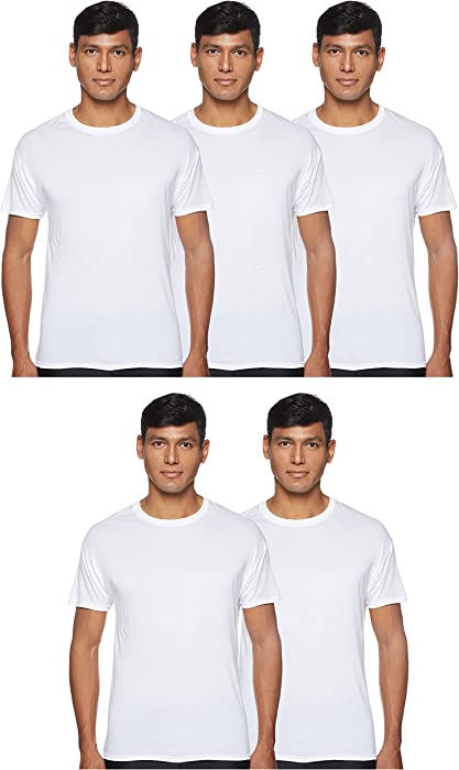 Hanes mens 5-pack Comfortblend Crewneck T-shirt With Freshiq Underwear, White, Medium US