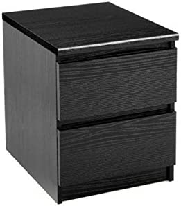 Home Square 3 Piece Bedroom Set with 6 Drawer Double Dresser and Two 2 Drawer Nightstands in Black Woodgrain