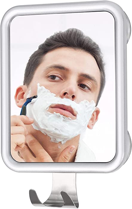 Shower Mirror Fogless for Shaving- with 4 Suctions, Anti Fog Mirror for Shower, Bathroom, Vanity, Bathtub, Razor Holder for Men
