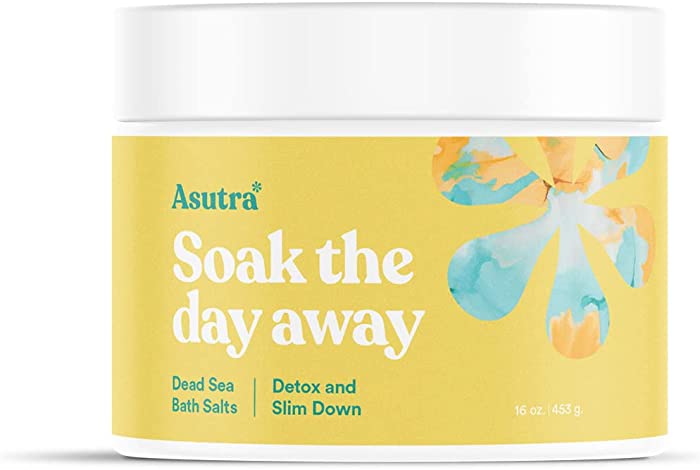 ASUTRA Dead Sea Bath Salts (Detox & Slim Down), 16 oz | Cleanse, Purify & Fight Cellulite | Soak in Rich & Vital Healing Minerals | All Natural & Organic Eucalyptus, Tea Tree & Lemon Essential Oils