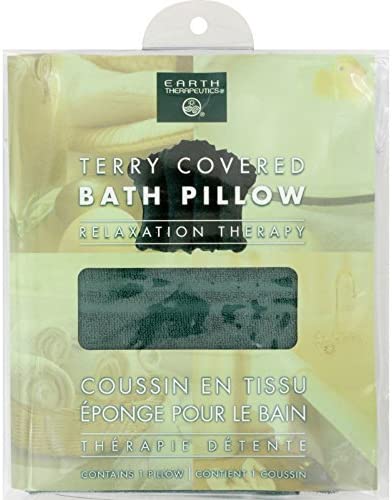 Earth Therapeutics Terry Bath Pillow Green Ct6