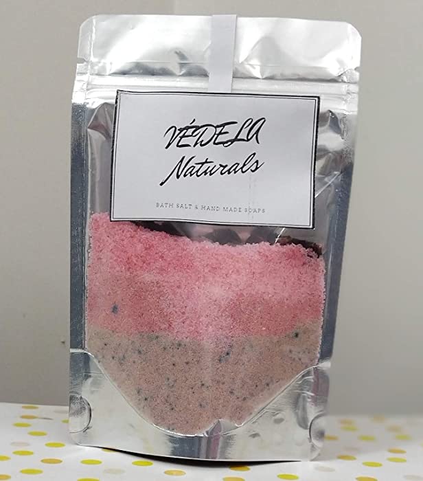 VÉDELA Naturals-Bath Salt, EPSOM SALT |SEA SALT| ROCK SALT| 100g for muscle relief| Muscle| Relief | Relieves Aches & Pain | Exotic & PURE | Preservatives Free -Rose (100grm)