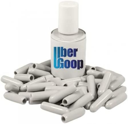 Light Grey Uber Goop dishwasher rack coating & glue w/40 caps