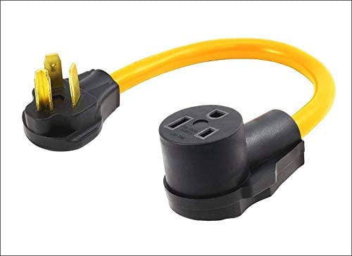 220 Adapter Plug， 20Inch 10-30P to 6-50R Heavy Duty 30 Amp(Dryer Male) Plug to 50 Amp (Welder) Socket Adapter Cable, Adapter Cord 30A Dryer 10-30P to Welder 6-50R 50A, Welding Adapter 6-50, 250V…