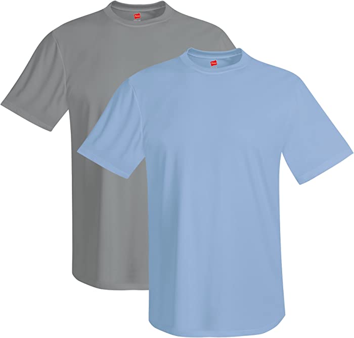 Hanes Men's Short Sleeve Cool Dri T-Shirt UPF 50+ (Pack of 2)