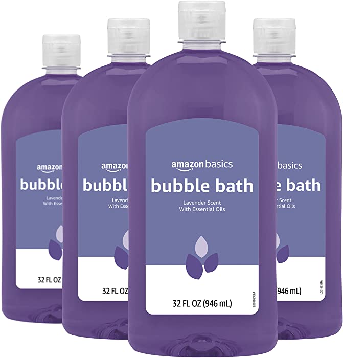 Amazon Basics Bubble Bath, Lavender Scent, 32 Fluid Ounces, 4-Pack (Previously Solimo)