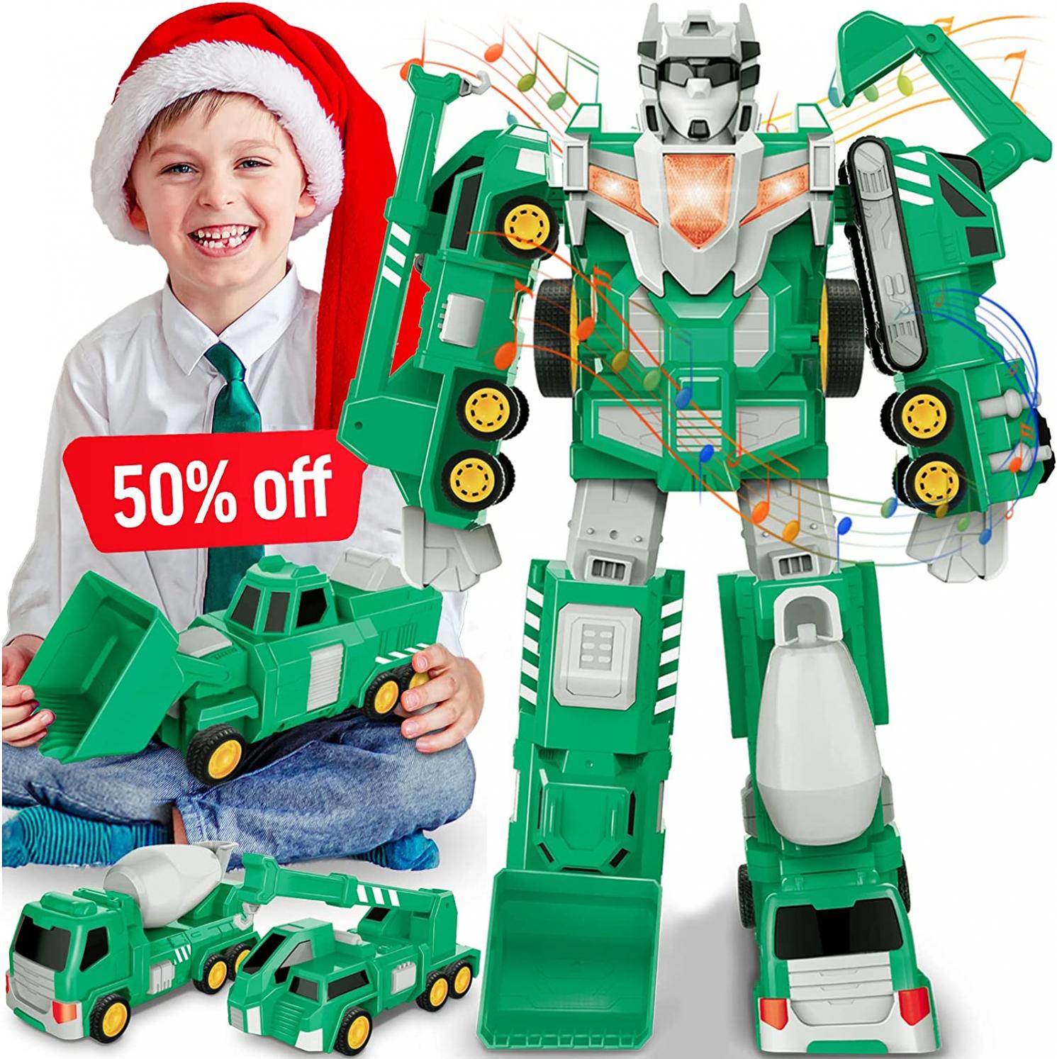 Laradola Toys for 3 4 5 6 7 8 Year Old Boys - Transform Robot Kids Toys Cars | STEM Building Toddler Toys for Kids Ages 4-8 | 5 in 1 Construction Toys Christmas Birthday Gifts for Boy Girls Kids