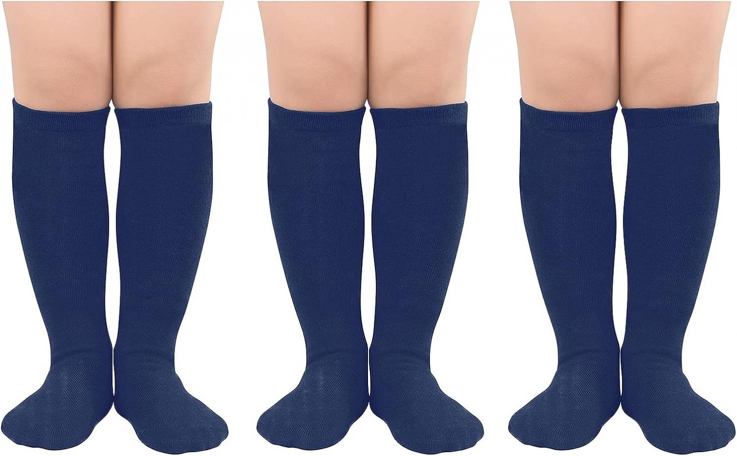 American Trends Kids Child Athletic Socks Striped Knee High Tube Soccer Socks Baseball Softball Socks for Toddler Girls Boys