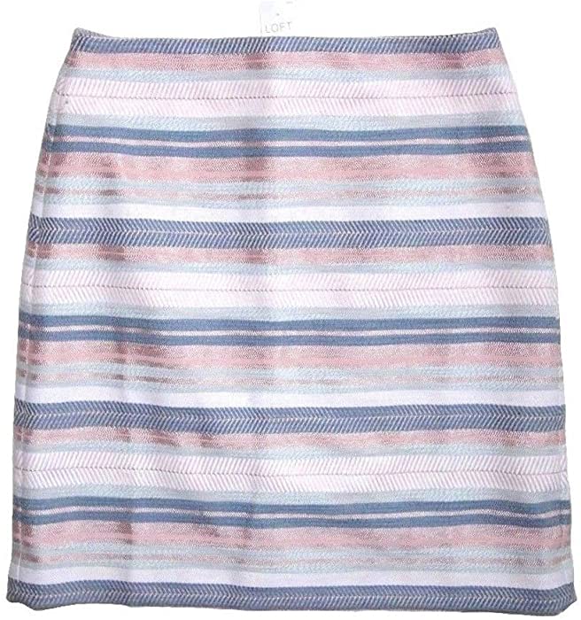 Ann Taylor LOFT - Women's - Poolside Blue Shimmery Striped Jacquard Shift Skirt