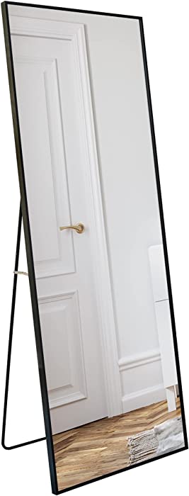 Americanflat Full Length Mirror with Stand - 21.8" x 58.8" Large Full Body Mirror for Bedroom, Living Room - Tall Floor Mirror Full Length - Black