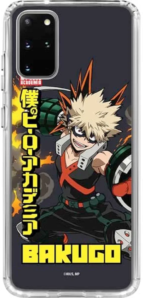 Skinit Clear Phone Case Compatible with Galaxy S20 Plus - Officially Licensed My Hero Academia Katsuki Bakugo Design