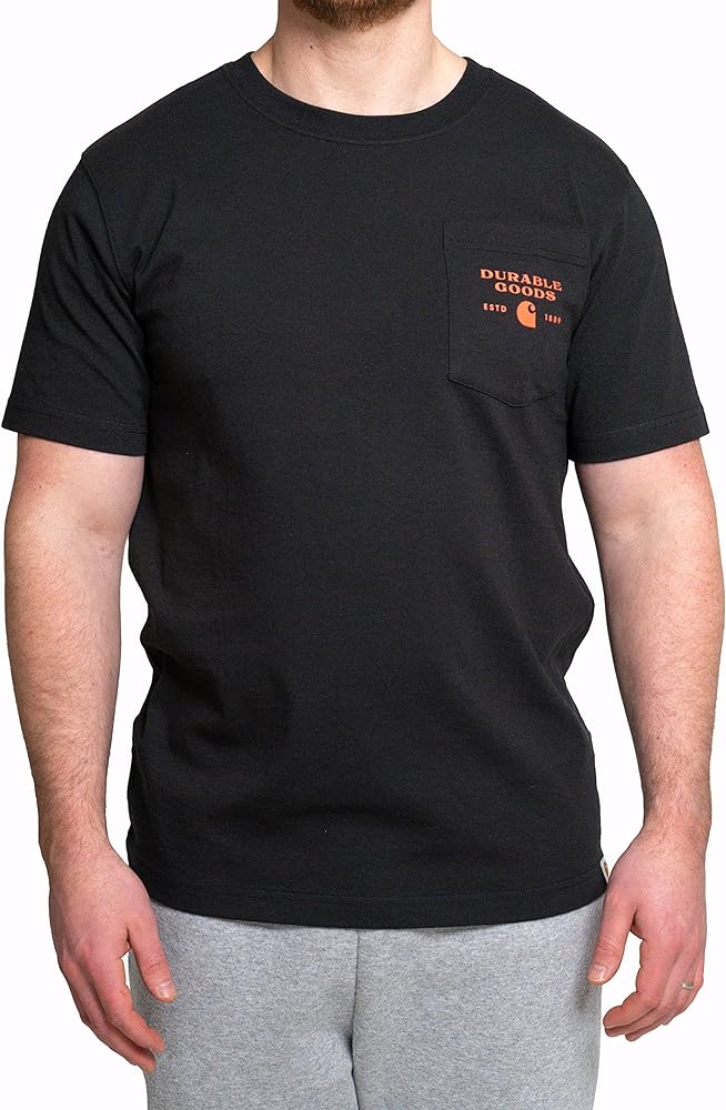 Carhartt Men's Relaxed Fit Heavyweight Short-Sleeve Pocket Logo Graphic T-Shirt