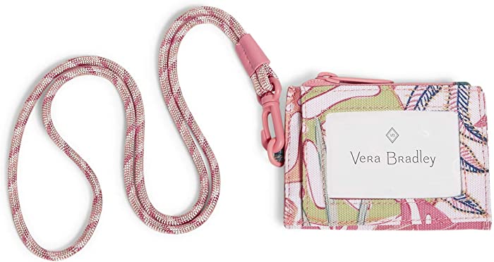 Vera Bradley Women's Recycled Lighten Up Reactive Lanyard Card Case with RFID Protection ID