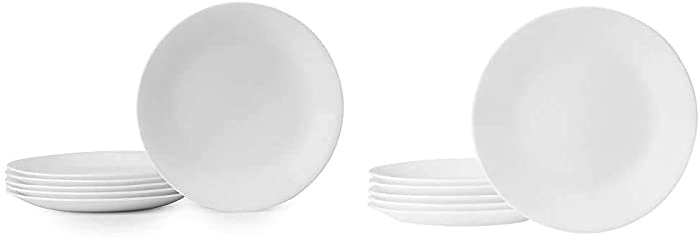 Corelle Winter Frost White Lunch Plates Set (8-1/2-Inch, 6-Piece, White) & Winter Frost White 6-3/4-Inch Plate Set (6-Piece)