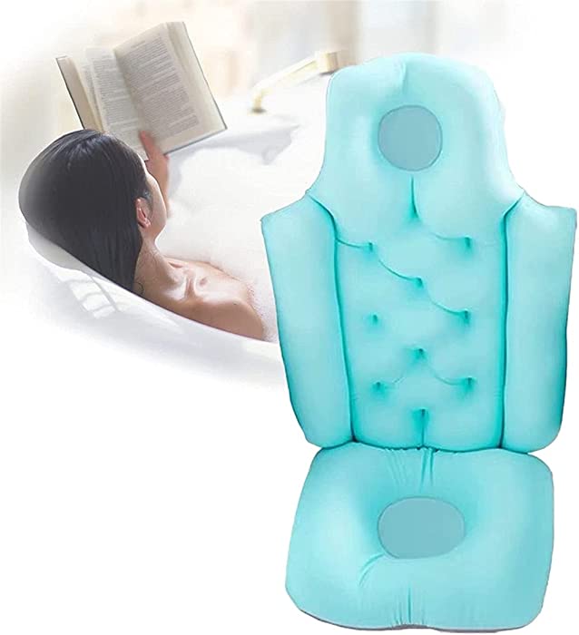 HSBOY Spa Bath Pillow, Bath Mat Bath Pillow Ergonomic Headrest, Full Body 3D Spa Bath Mattress for Head and Back Support (Color: Blue, Pink, Size: Short Style)