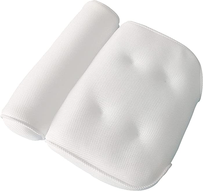 Bathtub Pillow, BESUNTEK Bath Spa Pillow Non-Slip Helps Support Head Back Shoulder and Neck with 4 Non-Slip Strong Suction Cups Bathtub Accessories. Fits Any Tub…