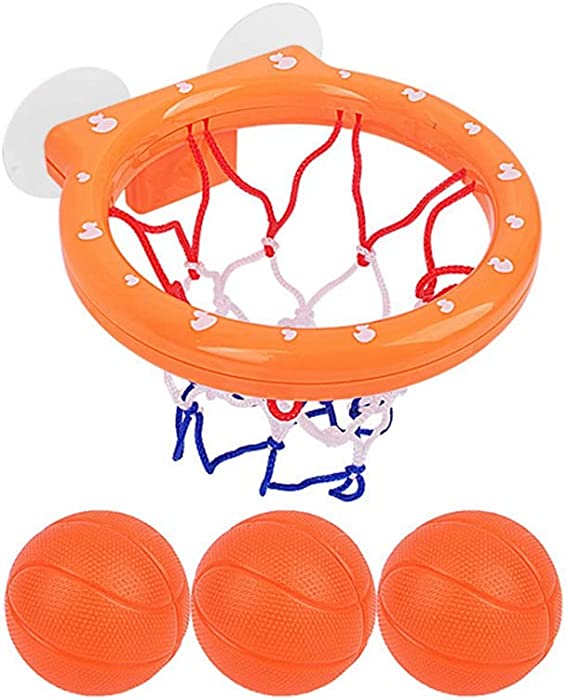 URMAGIC Bath Toy Fun Basketball Hoop & Balls Set for Boys and Girls- Kid & Toddler Bathtub Shooting Game for Kid Boy Girl Cups Baby Bath Toys Gift Setwith 3 Balls for Kids