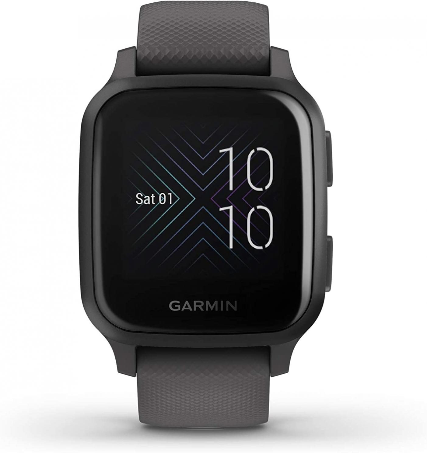 Garmin 010-02427-00 Venu Sq, GPS Smartwatch with Bright Touchscreen Display, Up to 6 Days of Battery Life, Slate (Renewed)
