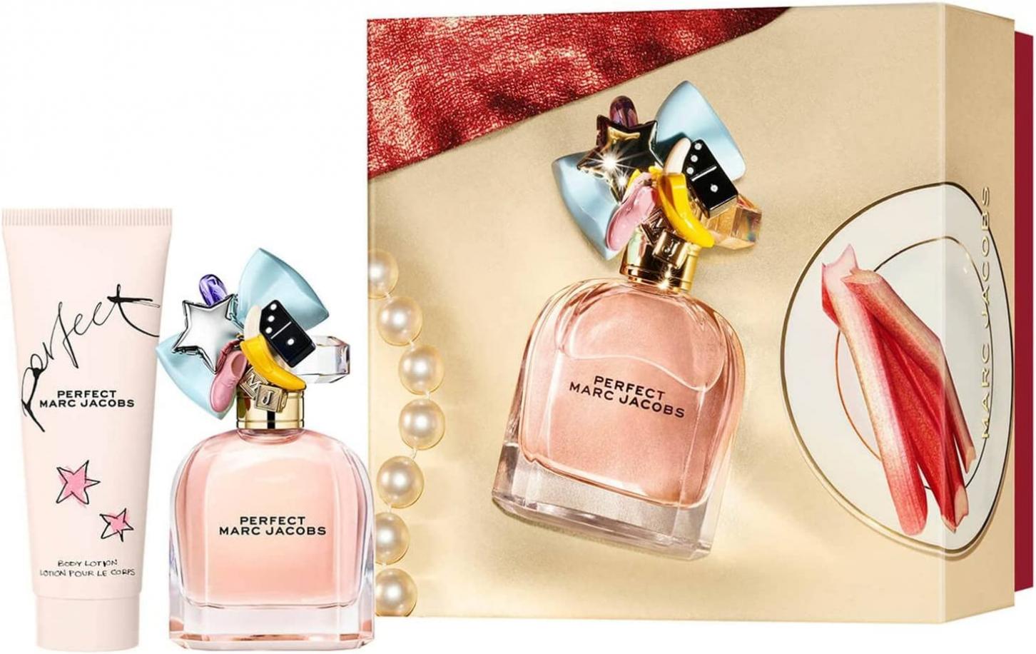 Marc Jacobs Perfect 2 Pc Gift Set for Women 1.6 Oz Eau De Parfum Spray & Body Lotion 2.5 Oz