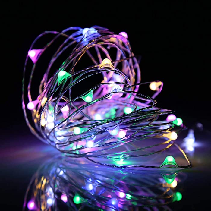 Ehome Fairy Lights, USB Operated Fairy Light Plug in 33ft 100 Led Waterproof String Lights Copper Wire Decorative String Light for Bedroom Indoor Christmas Wedding Party Patio Window (Multi Color)