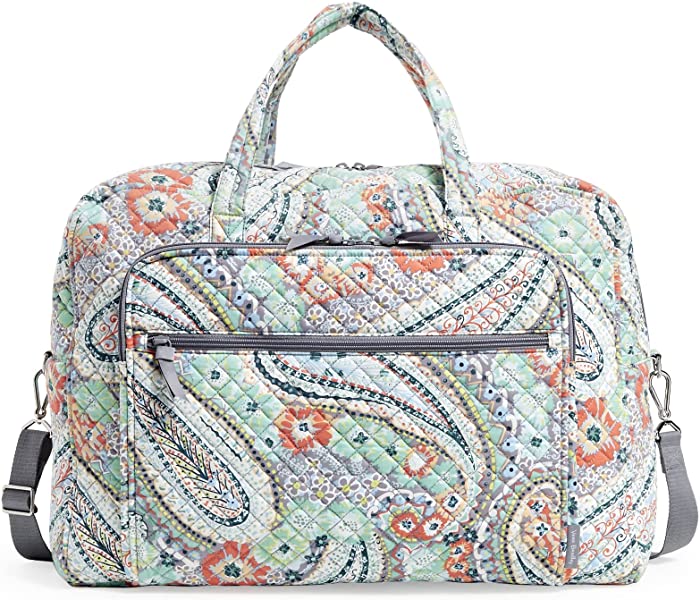 Vera Bradley womens Cotton Grand Weekender Travel Bag, Citrus Paisley - Recycled Cotton, One Size US