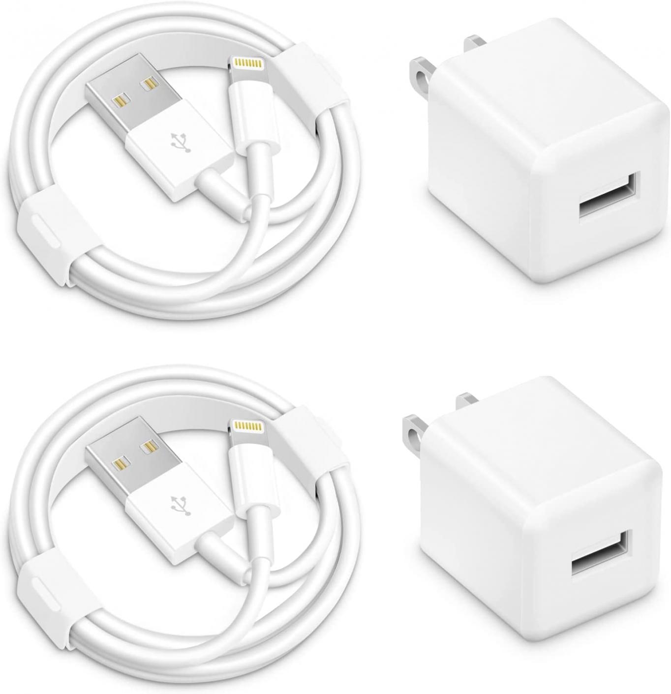 [MFi Certified] 2-Pack USB Wall Charger Travel Plug for iPhone Charger with 6ft USB to Lightning Cable Fast Charging Data Sync Transfer Cord for iPhone 14/13/12/11/SE/XR/8/8Plus/7/6/5/SE