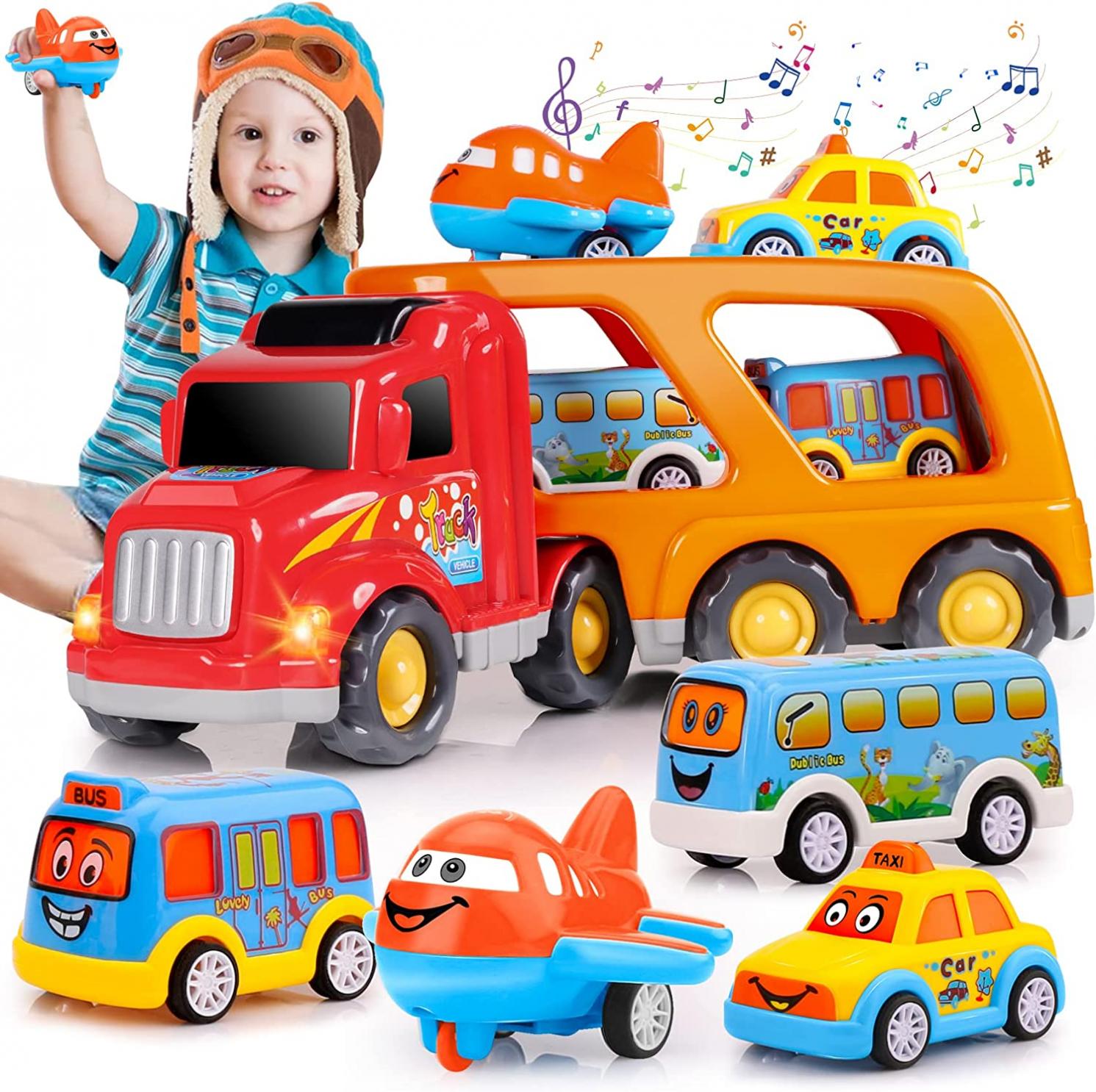 Nicmore Toddler Toys Car for Boys: Kids Toys for 1 2 3 4 Year Old Boys | Boy Toys 5 in 1 Carrier Toy Trucks | Toddler Toys Age 2-4 Baby Toys 36-48 Months Birthday Kids Gift Toddler Toys Age 1-5