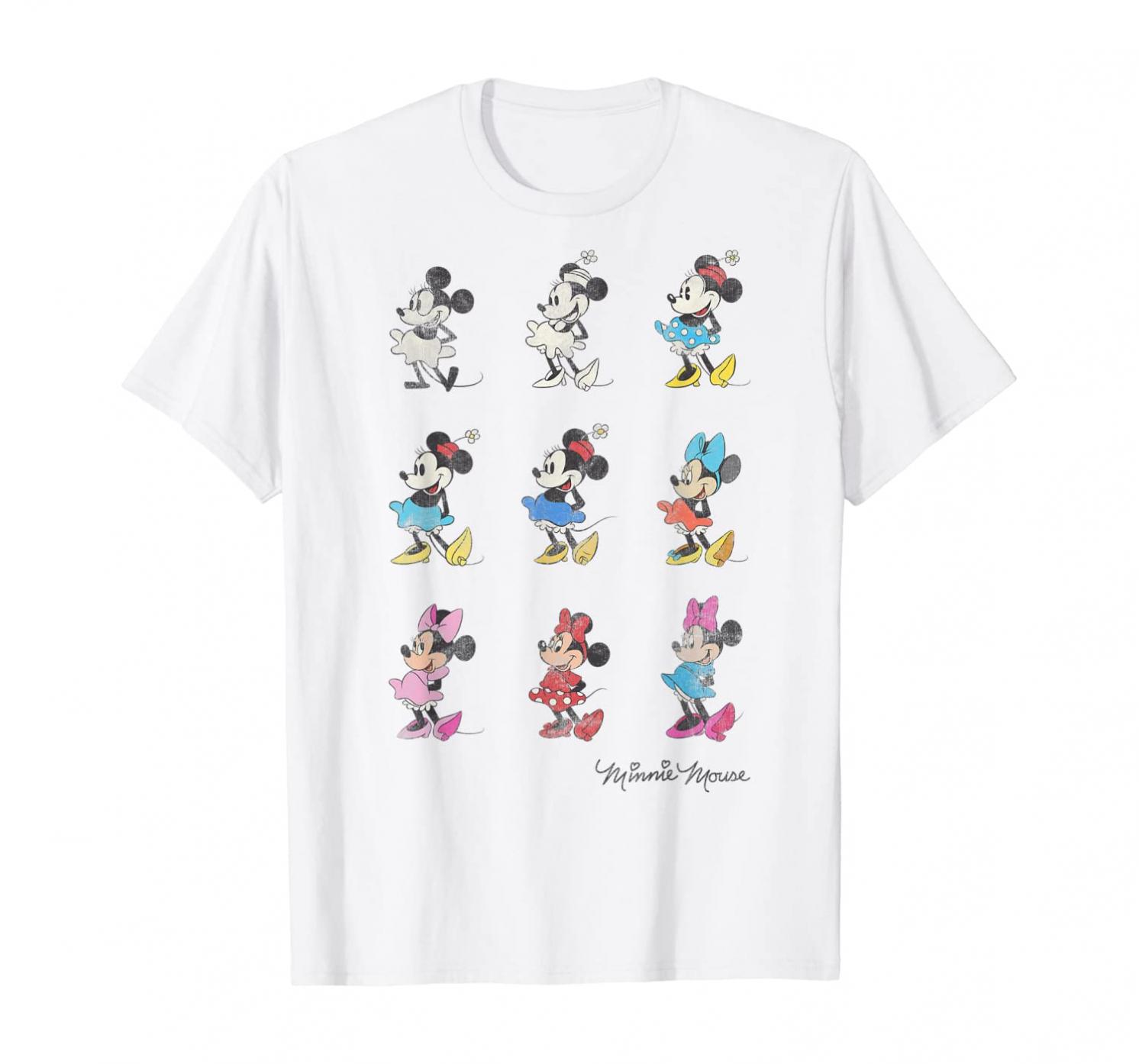 Disney Mickey And Friends Minnie Mouse Through The Years Short Sleeve T-Shirt,Small