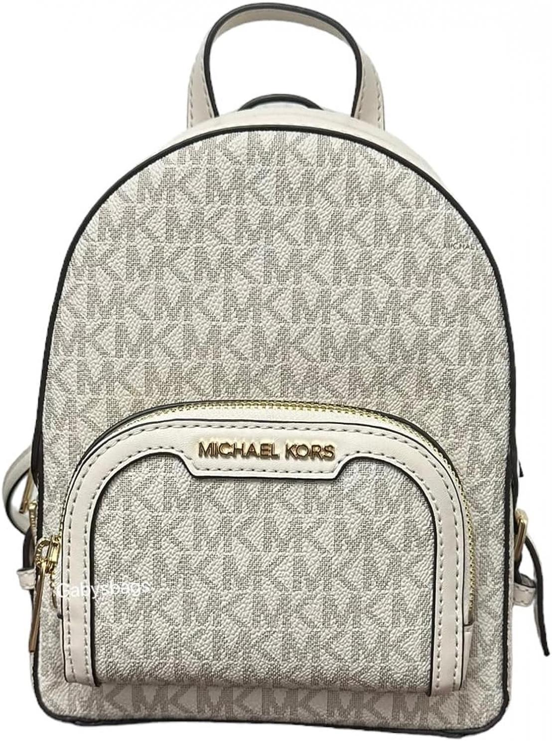 Michael Kors Jaycee XS Mini Convertible Backpack MK Signature Crossbody (Light Cream)