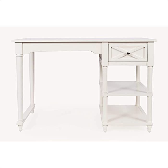 Dillard Farmhouse Writing Desk, Finished Back, Built-in Outlet