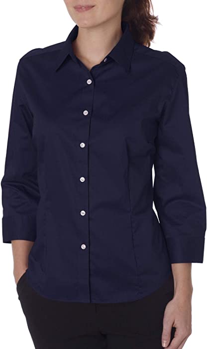 Van Heusen Women's Durable 3/4 Sleeve Dress Twill Shirt