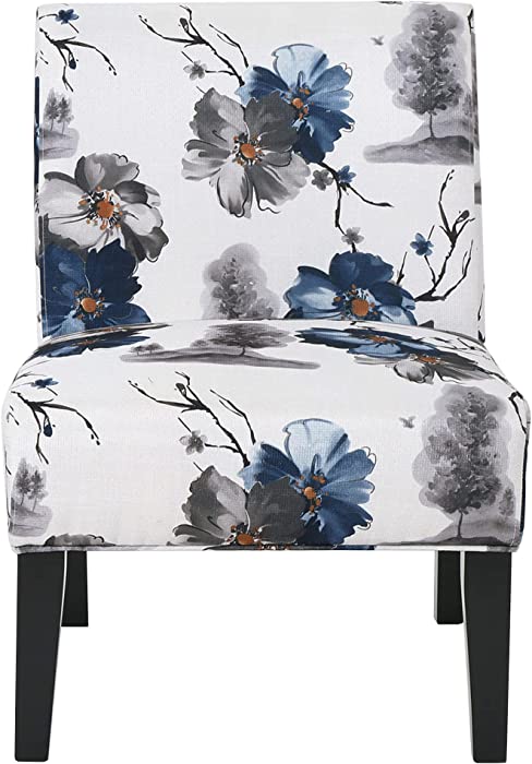 Christopher Knight Home 305498 Kendal Traditional Fabric Accent Chair, Print, Matte Black