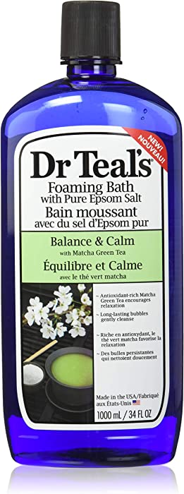 Dr. Teal's Pure Epsom Salt Matcha Green Tea Relaxing Foaming Bubble Bath - 34 Ounce
