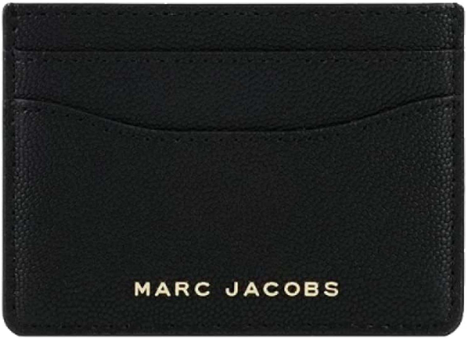 Marc Jacobs M0016997 Black With Gold Hardware Daily Card Women's Pebbled Leather Case