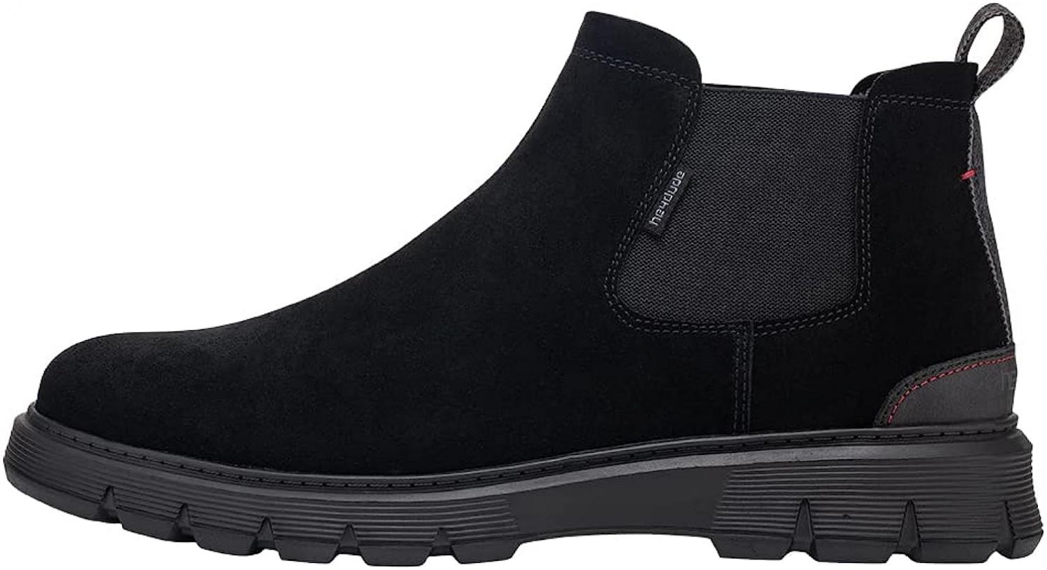 Hey Dude Men's Scott Suede Jet Black Size 7 | Men’s Shoes | Men’s Casual Boots | Comfortable & Light-Weight