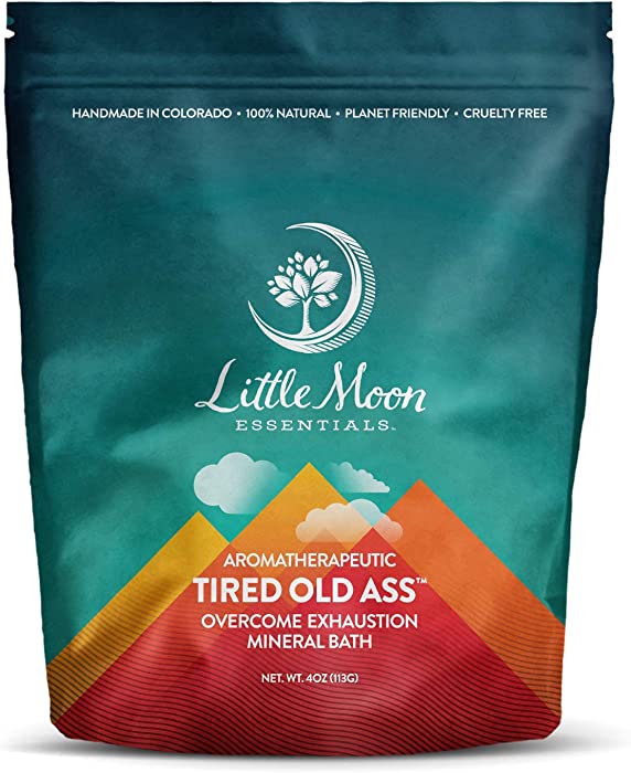 Little Moon Essentials Overcome Exhaustion Mineral Bath Salt, Tired Old Ass, 4 oz.