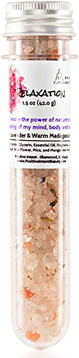 Positive Intent Beauty Relaxation Foot & Body Bath Salt | Sweet Herbaceous Lavender, enriched with Vanilla Scent | Vegan Detoxifying & Exfoliating Foot & Body Bath Salt | 1.5 oz