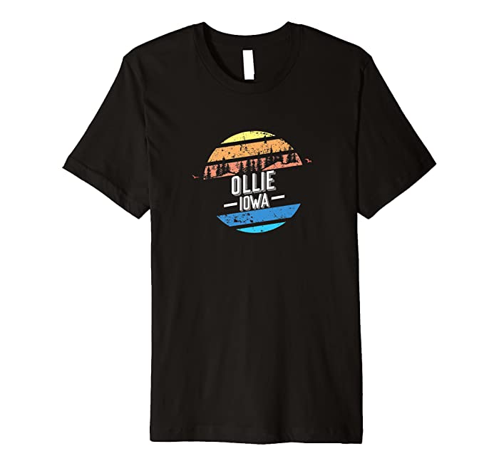 Vintage Ollie, Iowa Sunset Souvenir Print Premium T-Shirt