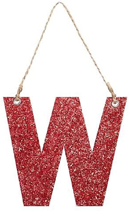 German Glitter Letter Red - W - Christmas Ornaments Each - Pottery Barn