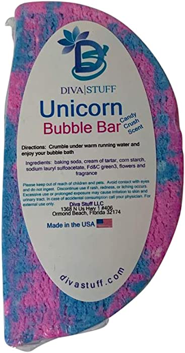 Unicorn,Candy Crush Scented Bubble Bath Bar By Diva Stuff, Great For Travel and Kids Love them