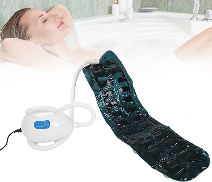 Home Bubble Bath Mat Tub Spa Massager Adjustable Bubble Settings & Ozone Massage Machine with Air Hose Waterproof Anti-Slip(US 110V)