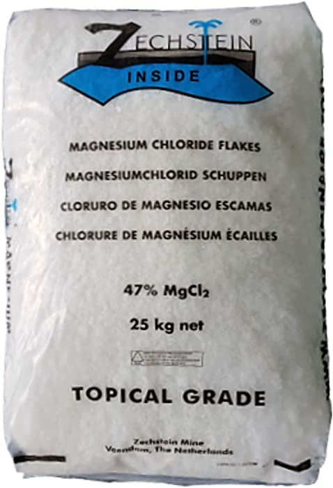 Magnesium Bath Flakes of Pure and All Natural Zechstein Inside Protocol, Netherlands Direct Magnesium Chloride for Bath and Foot Soaks, Bulk 56lb Bag - 25kg