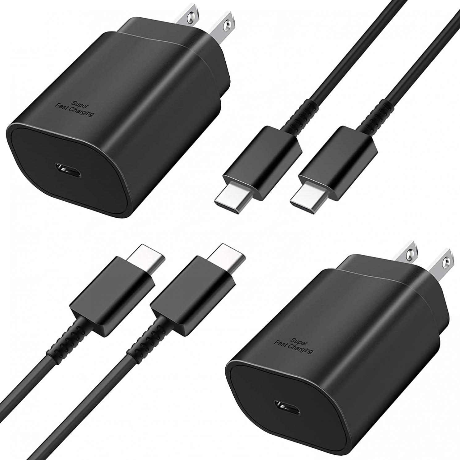 USB C Wall Charger, KYOHAYA 2 Pack 25W PD USB C Power PPS Super Fast Charging with 6FT Type C to C Quick Charge Cord for Samsung Galaxy S22/S21/S20 Ultra/Note 20/10/Z Fold 3/Flip 3 5G/iPad Pro 12.9/11