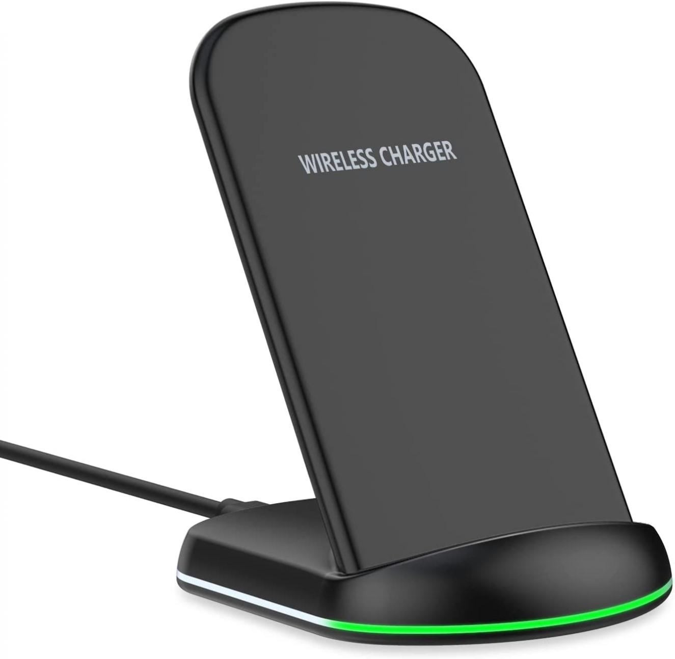 Yootech Wireless Charger,10W Max Wireless Charging Stand, Compatible with iPhone 14/14 Plus/14 Pro/14 Pro Max/13/13 Mini/13 Pro Max/SE 2022/12/11/X/8, Galaxy S22/S22 Ultra/S21/S20/S10(No AC Adapter)