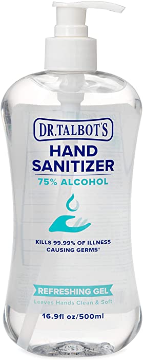 Dr. Talbot's Refreshing Gel Hand Sanitizer with Easy Pump, Fragrance Free, 16.91 Fl Oz