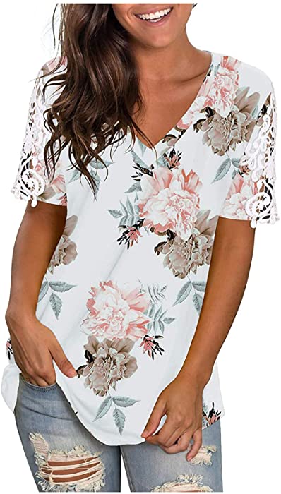 Hawaiian Shirts for Women,Summer Trendy Tie Dye Print Zipper Tops Shirt Casual Short Sleeve V-Neck Blouse Tees Tunic J4 - Beige Small