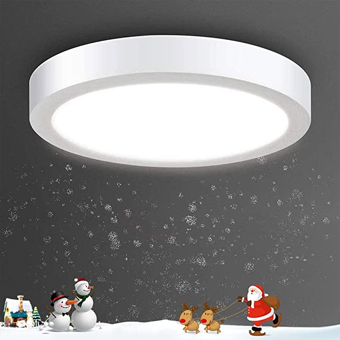 Surface Mount Led Ceiling Light-18W Round Flat LED Ceiling Lighting,6000K,Cool White for Kitchen,Closet,Garage,Hallway,1440lm,Not-Dimmable(120 watt Halogen Bulb Equivalent)